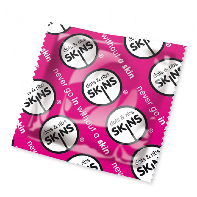 Skins Dots & Ribs Condoms x50 (Pink) – Textured Pleasure | Velvet Vice